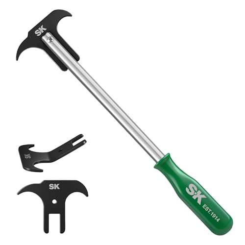 SK Seal Puller with 2 Extra Blades, Includes Straight & Offset Hook | Heat Treated Steel, Dual Hook Tips for Oil and Grease Seal Removal, for Cars, Suvs, Light Trucks and Motorcycle