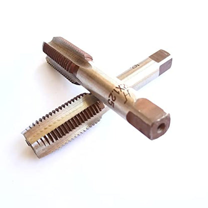 AtticZone M12 x 1.25 Metric Hand Thread Tap, Right Hand, Alloy Tool Steel, 1 Taper Tap, 1 Plug Tap for Metal Working DIY Industrial - size: M12x1.25