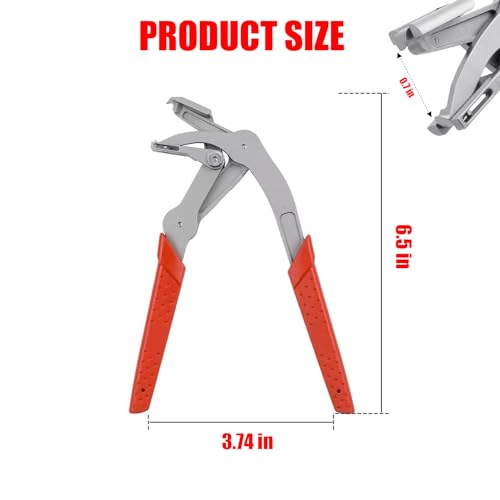 Car Clip Pliers Trim Removal Tool, Spring-Loaded Fastener Rivet Remover, Damage-Free Auto Door Panel & Interior Exterior Trim Disassembly Tool, 17-4 Stainless Steel (Red)