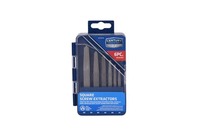 Century Drill & Tool 73214 6-Piece Square Flute Screw Extractor Set, #1 - #6, for Extracting Broken Screws and Bolts Without Damaging Threads - size: 6 Piece