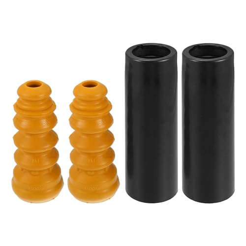 Motoforti Rear Suspension Bump Stop Shock Absorber Strut Boot Kit, for AUDI A2 2000-2005, Rubber, No.1J0512131B/6Q0512131B, Black Yellow, 2 Set