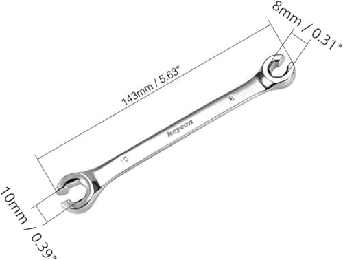Utoolmart Flare Nut Wrench, 8mm x 10mm Metric Double Open End, 1Pcs | 15° Offset Ends, For Auto, Household, DIY Repairs - color: 1pcs, size: 8x10mm