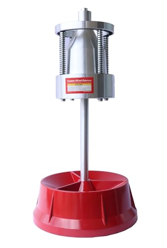 Portable Bubble Wheel Balancer Heavy Duty Tire Balancer with Bubble Level Balancing Wheels for Cars Trucks Red