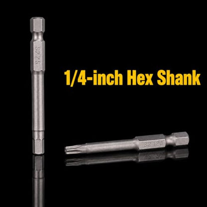 Bates- Hex Head Allen Wrench Drill Bit Set, 2.3 Inch, 33 pcs, S2 Steel, 1/4 Hex Screwdriver Bit Set, Magnetic, Metric, SAE, Tamperproof Security Torx Bit Set
