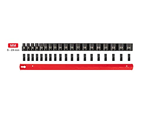 TEKTON 3/8 Inch Drive Impact Socket Set, 19-Piece | SID91106 - size: 19-Piece (1/4-1 in.), style: Standard