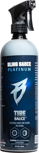 Bling Sauce Tire Sauce Natural Look Tire Shine, Cars, Trucks, SUVs, 24 oz | Water-based dressing leaves tires factory fresh, non-greasy and protected from UV cracking, dry rot and sling - style: Tire Sauce