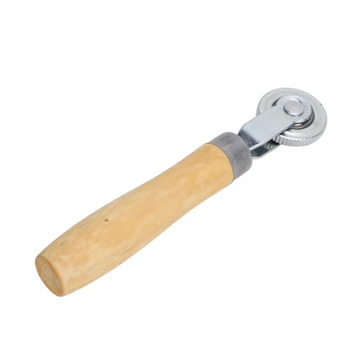 6mm Tire Patch Roller 1 1/2in Tire Repair Roller Wood Handle Tool with Gear Teeth for Cars Motorcycles