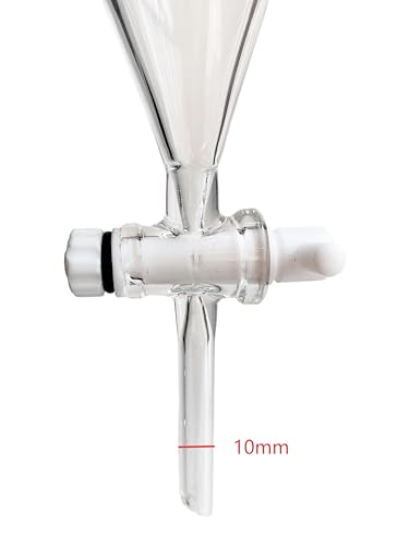 EBT2 1000ml Glass Separatory Funnel Set, PTFE Stopcock with Casting Iron Support Stand, Clamp and PP Holder