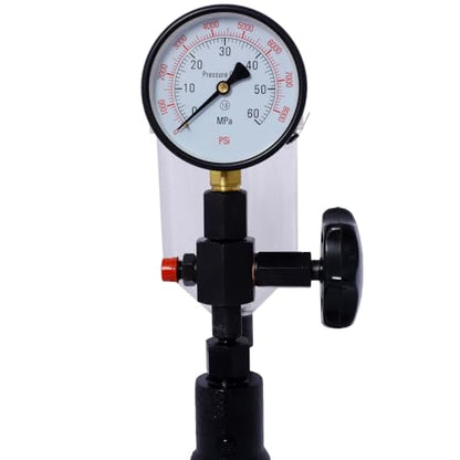 Diesel Injector Tester, Professional Fuel Injector Nozzle Tester for Tractors, Fuel Pressure Tester with Dual Scale Gauge, Precise Diesel Compression Tester, Complete Accessory Kit (600Bar/8000PSI) - size: 600Bar/8000PSI