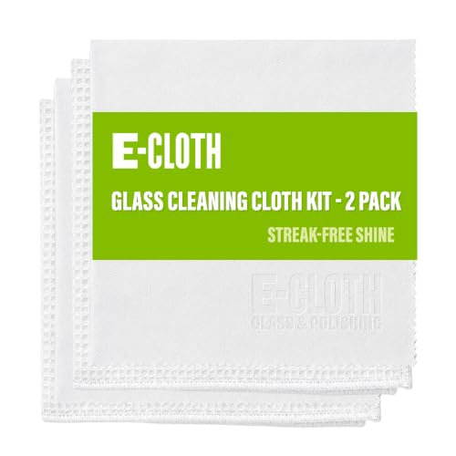 E-Cloth Microfiber Window Cleaning Cloth Kit - Glass Cleaning Cloth for Windows, Mirrors, Cars, Lenses, Eyeglasses, & More, Streak Free Clean, Machine Washable Reusable Towel - Recycled (2 Kits) - color: Colorless, size: 2 Kits