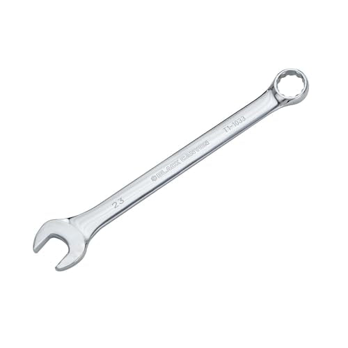 BLACK CANYON Metric 23mm Combination Wrench, 12-Point Box End & Hex Opening Design, Polished Steel - size: 23 mm
