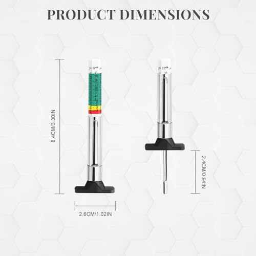 2PCS Tire Wear Gauge, Tire Tread Depth Gauge, 25MM/32nds Color Coded Tire Tread Depth Gauge, Tire Tread Depth Accurate Measurement Tools, Tread Depth Meter Suitable for Cars, Trucks