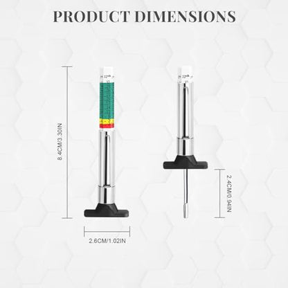 2PCS Tire Wear Gauge, Tire Tread Depth Gauge, 25MM/32nds Color Coded Tire Tread Depth Gauge, Tire Tread Depth Accurate Measurement Tools, Tread Depth Meter Suitable for Cars, Trucks