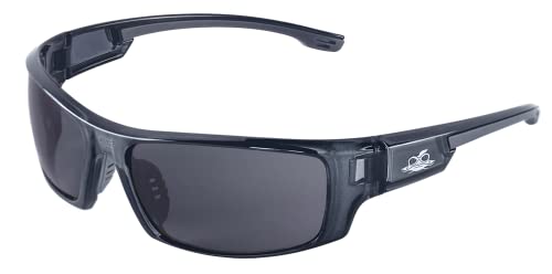 Bullhead Safety Eyewear Dorado Glasses – Enhanced Anti-Fog, Lightweight, Impact/Scratch Resistant, UV Blocking Sunglasses for Hunting/Shooting, Outdoor Sports, Construction, Smoke/Crystal Black - color: Dark Smoke Lens, Crystal Black Frame, style: Anti-fo