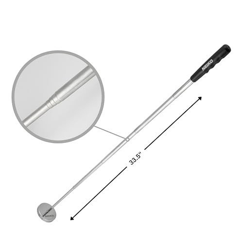 NEIKO 53426A 35LB Magnetic Pick Up Tool, Large Magnet with 3.3" Head, Extendable Magnetic Sweeper on a Stick up to 33.5 Inches, Nail Finder Pickup Tool, 5 Section Stainless Steel Shaft - size: 35 Pound, style: Pick Up Tool