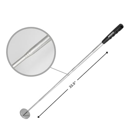 NEIKO 53426A 35LB Magnetic Pick Up Tool, Large Magnet with 3.3" Head, Extendable Magnetic Sweeper on a Stick up to 33.5 Inches, Nail Finder Pickup Tool, 5 Section Stainless Steel Shaft - size: 35 Pound, style: Pick Up Tool