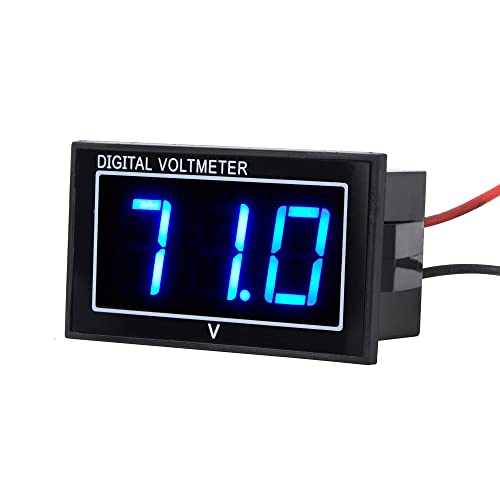 Waterproof Voltage Meter,Blue LED Digital Display Volt Gauge DC5-130V | 12V 24V 36V 48V 60V 72V Golf Cart,Car, Motorcycle，Boats Battery Meter