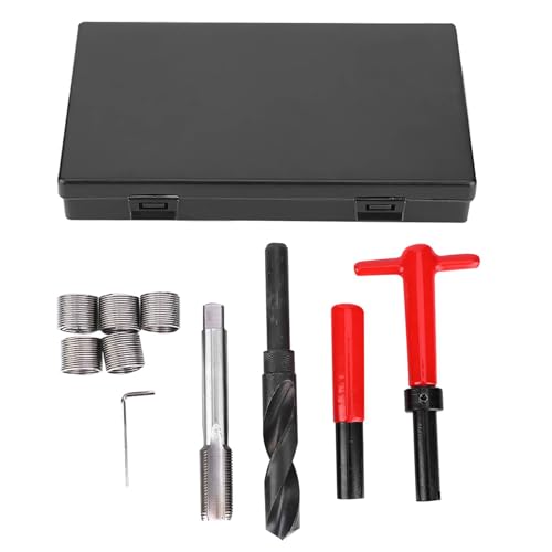 Jeanoko 10PCS M18x1.5 Thread Repair Kit, High Strength Stainless Steel Twisted Drill Tap Wrench,Threaded Insert Tools Set for Automotive Parts, Thread Repair Insert Kit for Damaged Thread Repair