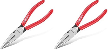 ARROW 8" High Leverage Needle Nose Pliers with Side Cutters, Long Nose Pliers for Gripping, Wire Bending, Cutting (Pack of 2) - size: 8 INCH (Pack of 2)