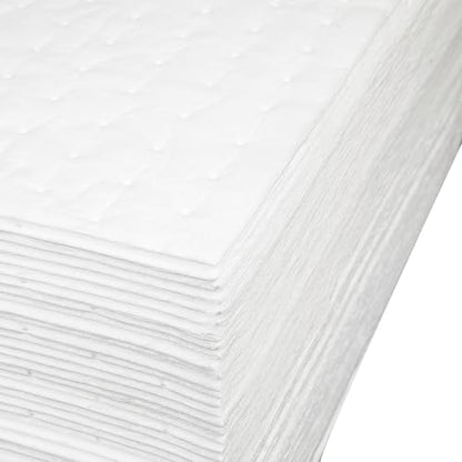 PONO 50 Pcs Oil Absorbent Pads, 15x20 IN White Heavy Weight Oil-Only Absorbent Pad,Used for Oil Spill Cleaning in Garage Workshop, Reusable, Washable, Durable - size: 50Pcs, 15"X20"