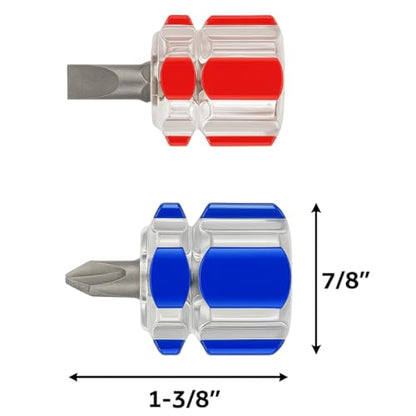 1.5" Small Stubby Screwdriver 2 Piece Set | One Phillips, One Slotted | Great For Sewing Machine and Small Electronics Repairs - size: 1.5" Extra Small