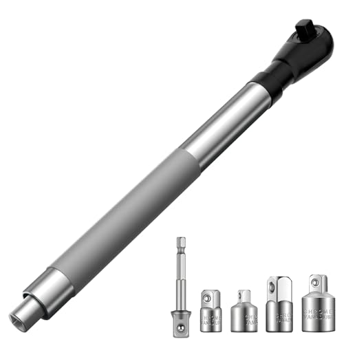 1/2" Offset Extension Wrench Impact for Electric Drill with 3/8" & 1/4" Adapters set, Impact Ratchet Extender for Tight Spaces - size: 1/2"