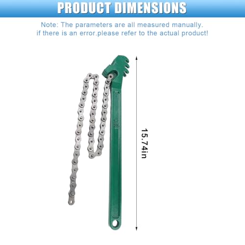 16 Inch Heavy Duty Ratcheting Chain Wrench – Adjustable Reversible Oil Filter Wrench Spanner Fits 1.5" to 7.5" Diameter, Universal Pipe Fitting Tool for Car Repair, Multi-Purpose Remover Tool (16IN)