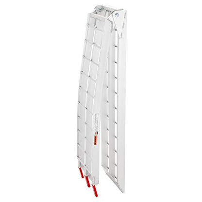 TUFFIOM 7ft Aluminum Motorcycle Ramps 1500lbs Capacity, 2pcs Folding Loading Truck Ramps for Pickup Trucks Bed, Trailer Ramp with Load Straps for UTV/ATV/Lawn Mower/Dirt Bike, Lightweight & Portable
