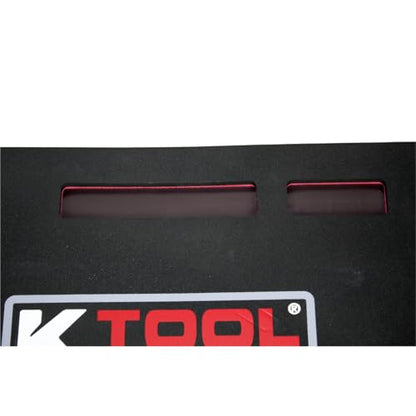 K Tool International 79400 24" X 16" Foam Kneeling Pad for Garages, Repair Shops and DIY, 1.13" Thick, Anti-Slip, Oil Proof and Solvent-Resistant, Built-in Handle, Magnetic Groove, Black/Red