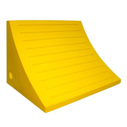 ESCO 12593 Wheel Chock 60 Ton | Heavy-Duty Wheel Chocks for Trailers, Trucks & Construction Vehicles | Polyurethane Tire Stopper | Safety Yellow | OSHA/MSHA Compliant | 46"-65" Tire Size - size: 60 Ton Load Capacity