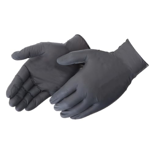 Nitrile Disposable Gloves | Powder-Free, Micro-Textured - size: Large, style: Exam Grade - 6 Mil (Black)