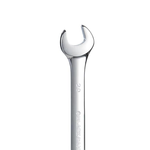 BLACK CANYON Metric 20mm Combination Wrench, 12-Point Box End & Hex Opening Design, Polished Steel - size: 20 mm