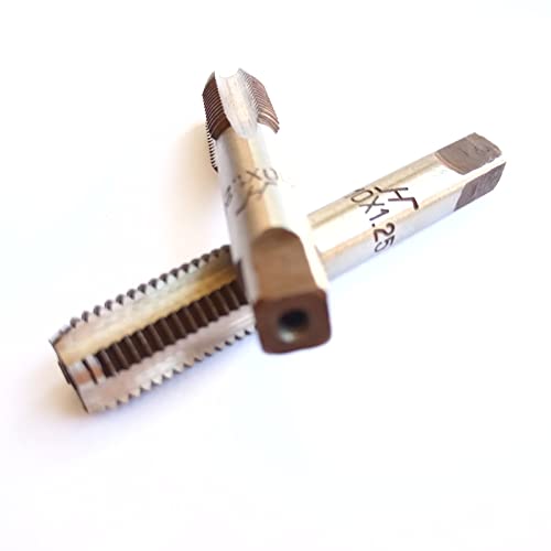 AtticZone M10 x 1.25 Metric Hand Thread Tap, Right Hand, Alloy Tool Steel, 1 Taper Tap, 1 Plug Tap for Metal Working DIY Industrial - size: M10x1.25