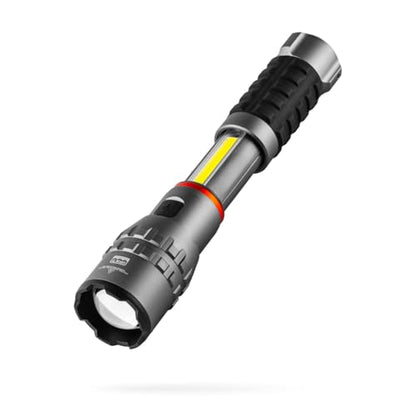 NEBO SLYDE King 4K Flashlight | Powerful 4000 Lumen LED Flashlight & 1000 Lumen COB Work Light, USB Rechargeable, IPX7 Waterproof, Magnetic Base, Zoomable, Super Bright Tactical Handheld Light - Gray - color: 4000 Lumens- Gray