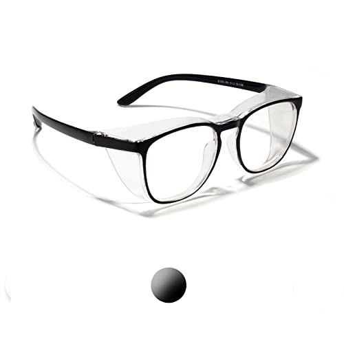 LianSan Oversize Anti-Fog Safety Glasses for Nurses, Z87.1 Certified Goggles for Women, Square UV Protection - color: Black