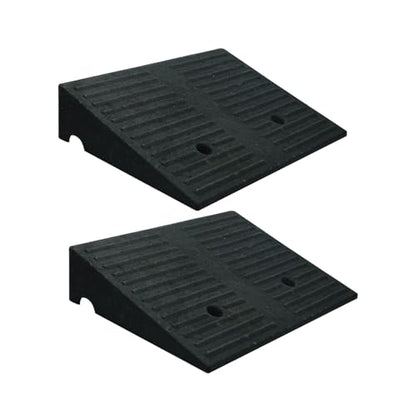Curb Ramps for Driveway Threshold Wheelchair Doorway Sidewalks Shed Heavy Duty, 2 Pack 3.9 inch Rise, Ramps for Wheelchairs for Home Steps, Motorcycles, Lawn Mowers, 7000lbs Powersport Load ing - size: 3.9‘’Height