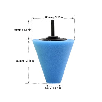 5PCS Polishing Cones, car Wheel Drill bit Sponge pad Set, car polishing Machine Set Compatible with Standard Household Electric Drill.