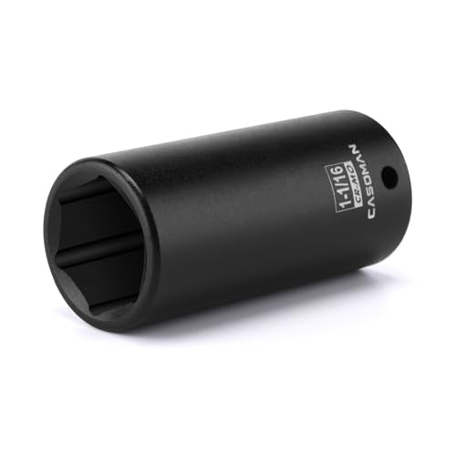 CASOMAN 1/2" Drive x 1-1/16" Deep Impact Socket, 6-Point, SAE, CR-MO - size: 26.99 mm (Deep), style: 6-Point Socket