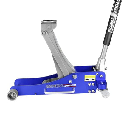 Hydraulic Floor Jack, 1.5-Ton Quick Rise Aluminum Floor Jack with Dual Pump Pistons & Reinforced Lifting Arm, 3,000 lb Capacity, Blue - size: 3 ton
