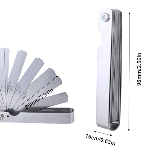 32 Pieces Feeler Gauges 0.001-0.04" (0.03-1.00mm) Tapered Feeler Gauge Set Stainless Steel Thickness Gauges