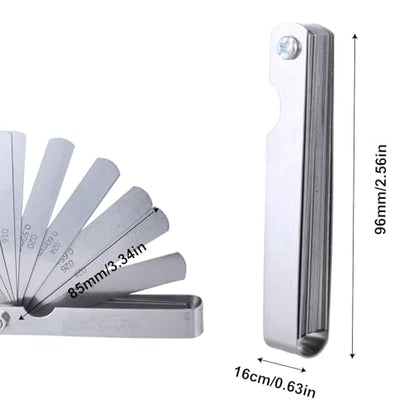 32 Pieces Feeler Gauges 0.001-0.04" (0.03-1.00mm) Tapered Feeler Gauge Set Stainless Steel Thickness Gauges