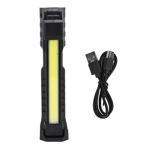 Keenso Magnetic Work Light with 360 Degree Rotation, 5 Modes and Retractable Hook, with Built in 1200mAh Battery and Type C Charging, for Mechanics, Car Repair, Garage and Emergency Use (Black)
