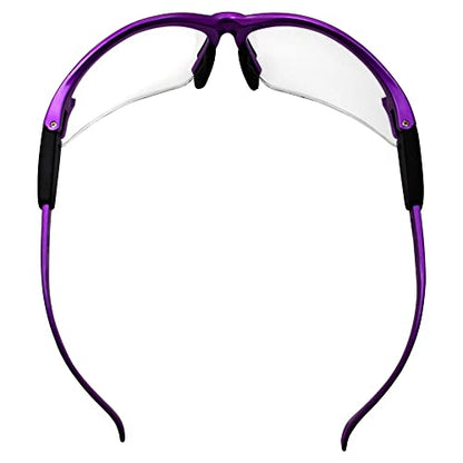 Global Vision Cougar Safety Glasses Nurses Dental Assistant Glasses Shooting Glasses for Women Men Clear Lens (Purple) - color: Purple