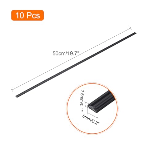 MECCANIXITY 10pcs 20 Inch Plastic Welding Rods PP Welding Strips Welder Rods for Car Bumper, Kayak Repair, Plastic Welder, Black - color: Black, size: 20 Inch