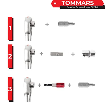 TOMMARS 102-Pc Screwdriver Bit Set, S2 Steel 1/4" Hex Shank Bits Includes Quick Release Bit Holder - style: 102 Pc Screwdriver Bits Set