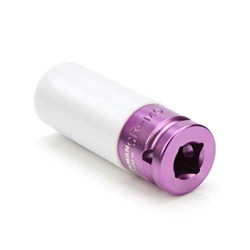 Steelman 13/16-inch Sleeved Socket, Wheel and Lug Nut Protector Polyethylene Sleeve and Insert, Non-Marring, Long, 6-Point, 1/2-inch Drive - size: 13/16" Purple