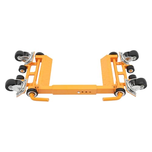 1T Hydraulic Car Wheel Dolly, Galvanized Heavy Duty Car Dolly Jack with Wheel for Vehicle Positioning & Jacking, Vehicle Positioning Jack for Moving Cars Trucks Trailers Motorcycles（Yellow）