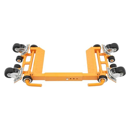 1T Hydraulic Car Wheel Dolly, Galvanized Heavy Duty Car Dolly Jack with Wheel for Vehicle Positioning & Jacking, Vehicle Positioning Jack for Moving Cars Trucks Trailers Motorcycles（Yellow）