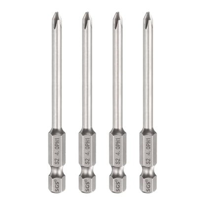 HARFINGTON 4pcs #1 Phillips Screwdriver Bit PH1 1/4" Hex Shank 3" (75mm) Long 0.16" Rod Magnetic Cross Head Drill Bits S2 Steel Industrial Screw Driver for Electric Power Tools, Gray - size: PH1 x 3" x 0.16"