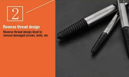Edward Tools Bolt and Screw extractor set 5 Piece - Hardened Cr-Mo Steel for Easier Removal of Damaged Screws - Includes 5 sizes - Remove Allen bolts, Machine Screws, Hex Bolts, Metal Screws